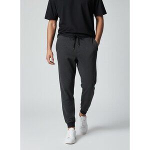 Mens Express Charcoal Grey Jogger Sweatpants With Drawstring Size L